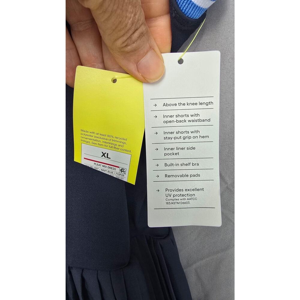 All In Motion Dress Womens XL Blue Pleated Tank Pickleball Inner Shorts Athletic - Picture 2 of 8